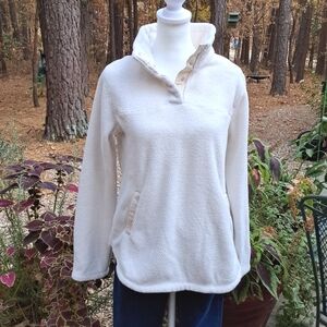 Thread and Supply, Warm Cozy, Super Soft Pullover Fleece, Cream Small
